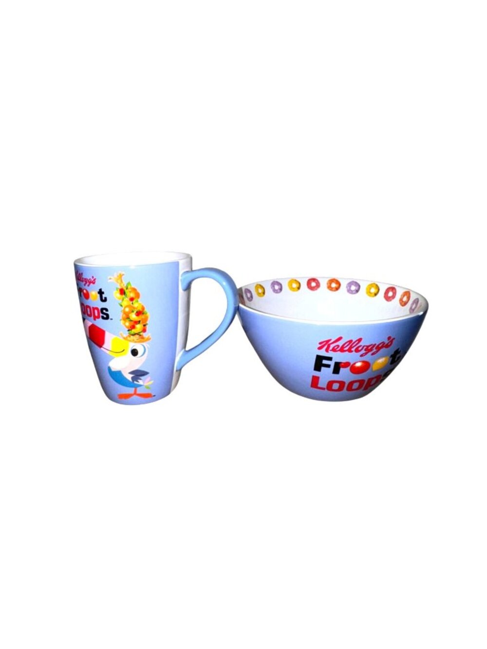 Kelloggs Retro 2-Piece Breakfast Set With Bowl & Mug  - Froot Loops Design